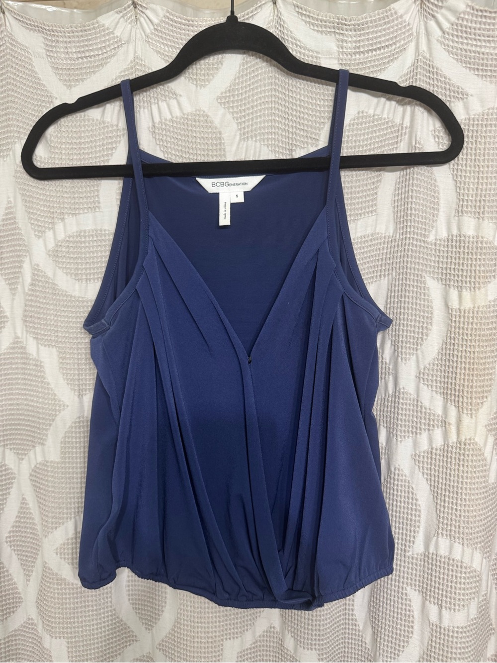 BCBGeneration Navy Draped V-Neck Spaghetti Strap Camisole